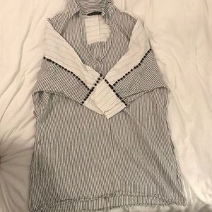 Zara pom pom shirt blouse